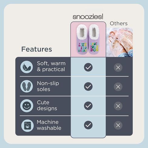 Snoozies Pairable Slipper Socks - Non-Slip Fuzzy Slippers for Women in Saudi Arabia
