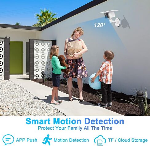 Wireless Solar Security Camera, 2K Outdoor WiFi Surveillance Camera with Spotlight, IP67, Motion Detection Alarm, Color Night Vision, 2-Way Audio, Cloud/SD Card Storage in Saudi Arabia