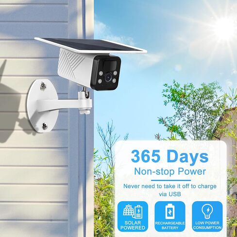 Wireless Solar Security Camera, 2K Outdoor WiFi Surveillance Camera with Spotlight, IP67, Motion Detection Alarm, Color Night Vision, 2-Way Audio, Cloud/SD Card Storage in Saudi Arabia