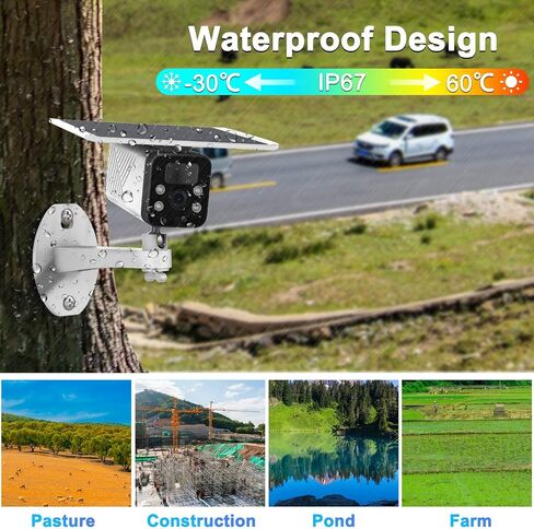 Wireless Solar Security Camera, 2K Outdoor WiFi Surveillance Camera with Spotlight, IP67, Motion Detection Alarm, Color Night Vision, 2-Way Audio, Cloud/SD Card Storage in Saudi Arabia