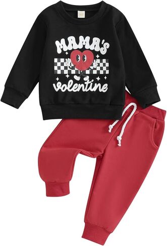 Toddler Baby Boy Clothes Pull On Sweatshirt Elastic Waist Pants 2Pcs Spring Winter Outfits in Kuwait