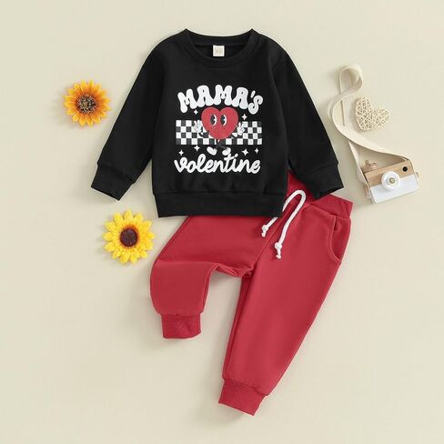 Toddler Baby Boy Clothes Pull On Sweatshirt Elastic Waist Pants 2Pcs Spring Winter Outfits in Kuwait