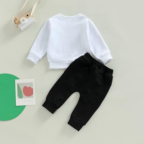 Toddler Baby Boy Clothes Pull On Sweatshirt Elastic Waist Pants 2Pcs Spring Winter Outfits in Kuwait