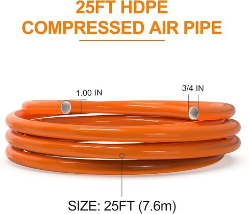 GASHER 1 قطعة 3/4 بوصة ID × 100FT HDPE أنابيب الهواء المضغوط لنظام أنابيب الهواء المضغوط in Kuwait