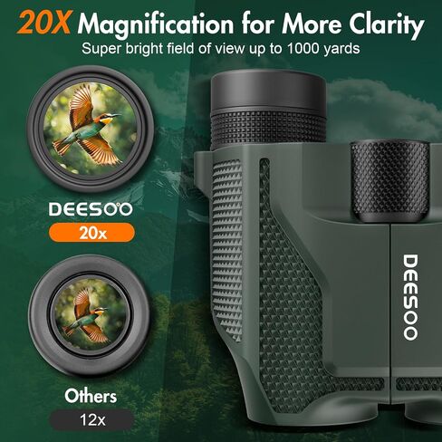 Compact Binoculars for Adults High Powered - Deesoo 20x25 Mini Small Binocular for Kids - Low Light Vision Binoculars for Bird Watching Travel Concert Hunting Hiking in Saudi Arabia