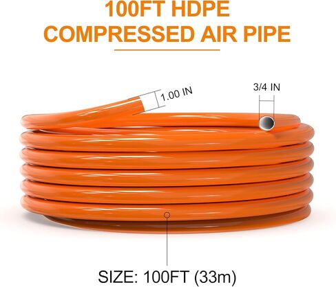 GASHER 1 قطعة 3/4 بوصة ID × 100FT HDPE أنابيب الهواء المضغوط لنظام أنابيب الهواء المضغوط in Kuwait