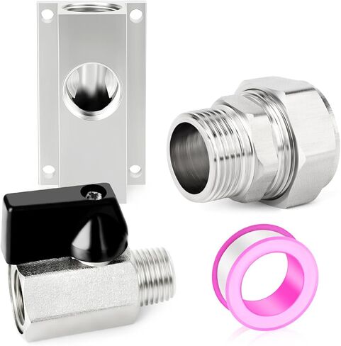 منفذ منفذ GASHER 1/2 بوصة NPT، لنظام أنابيب الهواء المضغوط 3/4 بوصة، وكتل الألومنيوم، 3/4 بوصة 0D-1/2 بوصة MNPT وصمام كروي 1/2 بوصة in Kuwait