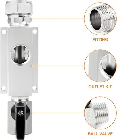منفذ منفذ GASHER 1/2 بوصة NPT، لنظام أنابيب الهواء المضغوط 3/4 بوصة، وكتل الألومنيوم، 3/4 بوصة 0D-1/2 بوصة MNPT وصمام كروي 1/2 بوصة in Kuwait