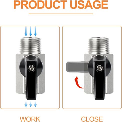 منفذ منفذ GASHER 1/2 بوصة NPT، لنظام أنابيب الهواء المضغوط 3/4 بوصة، وكتل الألومنيوم، 3/4 بوصة 0D-1/2 بوصة MNPT وصمام كروي 1/2 بوصة in Kuwait