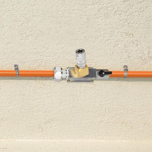 منفذ منفذ GASHER 1/2 بوصة NPT، لنظام أنابيب الهواء المضغوط 3/4 بوصة، وكتل الألومنيوم، 3/4 بوصة 0D-1/2 بوصة MNPT وصمام كروي 1/2 بوصة in Kuwait