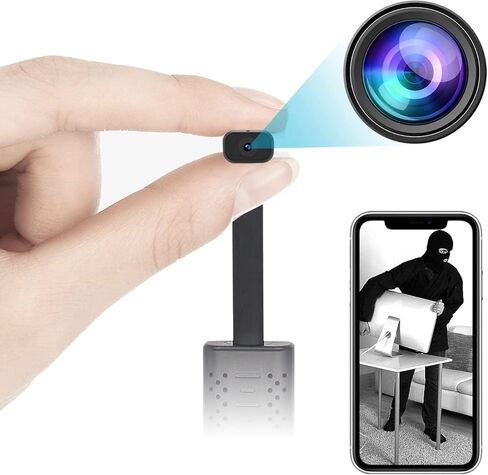 أصغر كاميرا USB واي فاي، كاميرا تجسس USB، مراقبة أمنية لمراقبة الأطفال HD1080P مع تطبيق البث المباشر، كشف الحركة، الرؤية الليلية، تخزين سحابي للمنزل/المكتب/الداخلي دعم تطبيق iOS/Android in Saudi Arabia
