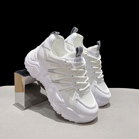 MAUGELY Women's Platform Mesh Casual Sports Shoes Fashionable Road-Running Walking Sneakers in Saudi Arabia