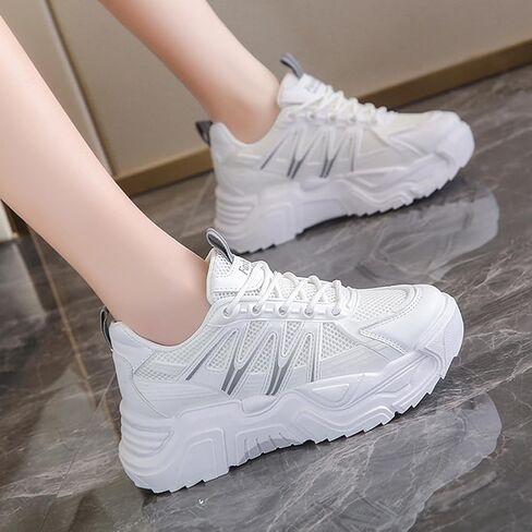 MAUGELY Women's Platform Mesh Casual Sports Shoes Fashionable Road-Running Walking Sneakers in Saudi Arabia
