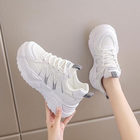MAUGELY Women's Platform Mesh Casual Sports Shoes Fashionable Road-Running Walking Sneakers in Saudi Arabia
