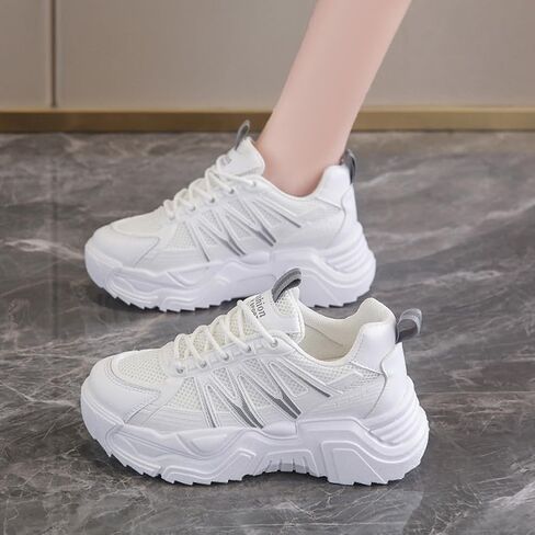 MAUGELY Women's Platform Mesh Casual Sports Shoes Fashionable Road-Running Walking Sneakers in Saudi Arabia