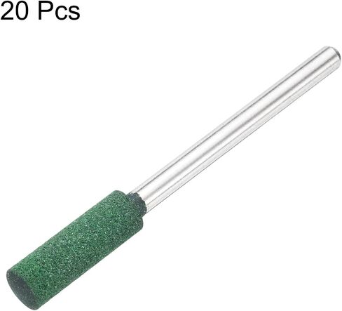 HARFINGTON 10pcs Rubber Polishing Bits, Rotary Buffing Bits with 8mm (5/16-inch) Mounted Cylindrical Head, 3mm (1/8-inch) Shank, for Metal, Jewelry, Stone, Rock Grinding, Green in Saudi Arabia