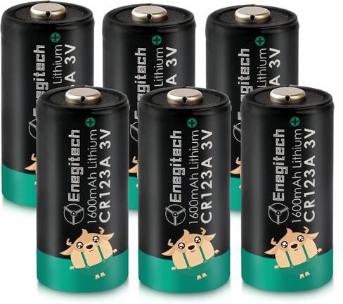 بطاريات ليثيوم CR123A، بطارية 123 3 فولت 1600 مللي أمبير في الساعة لنظام أمان المنزل للباب/النافذة/جرس باب إنذار للدخان غير قابلة لإعادة الشحن، 12 قطعة in Kuwait