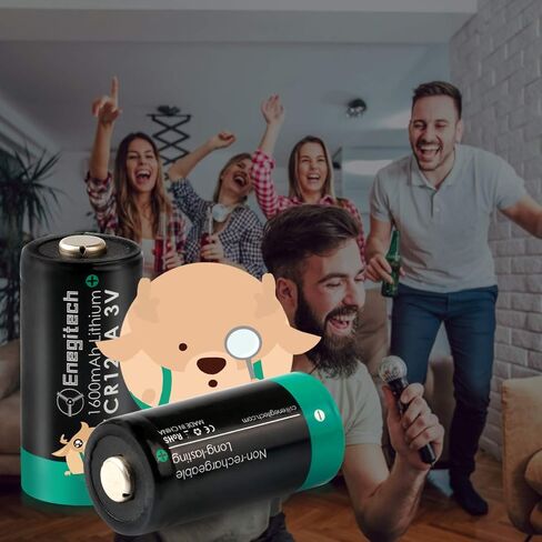 بطاريات ليثيوم CR123A، بطارية 123 3 فولت 1600 مللي أمبير في الساعة لنظام أمان المنزل للباب/النافذة/جرس باب إنذار للدخان غير قابلة لإعادة الشحن، 12 قطعة in Kuwait