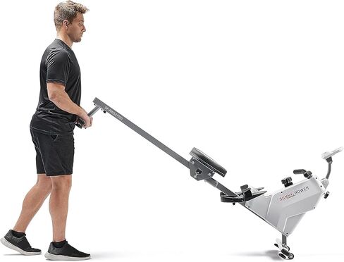 Sunny Health & Fitness Smart Silent Magnetic Rowing Machine with Aluminum Dual Slide Rail - Magnetic Resistance Rower Designed for Full-Body Workouts and Users up to 300 LB with Free SunnyFit App in Kuwait