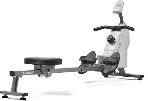 Sunny Health & Fitness Smart Silent Magnetic Rowing Machine with Aluminum Dual Slide Rail - Magnetic Resistance Rower Designed for Full-Body Workouts and Users up to 300 LB with Free SunnyFit App in Kuwait
