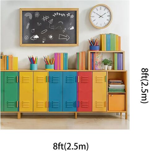 Kate 7x5ft Back to School Backdrops for Photography Blackboard Clock Background Colorful Bookcase Stationery Backgrounds Children Love Study Banner Backdrop in Saudi Arabia