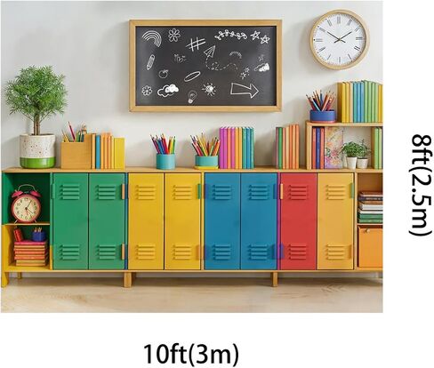 Kate 7x5ft Back to School Backdrops for Photography Blackboard Clock Background Colorful Bookcase Stationery Backgrounds Children Love Study Banner Backdrop in Saudi Arabia