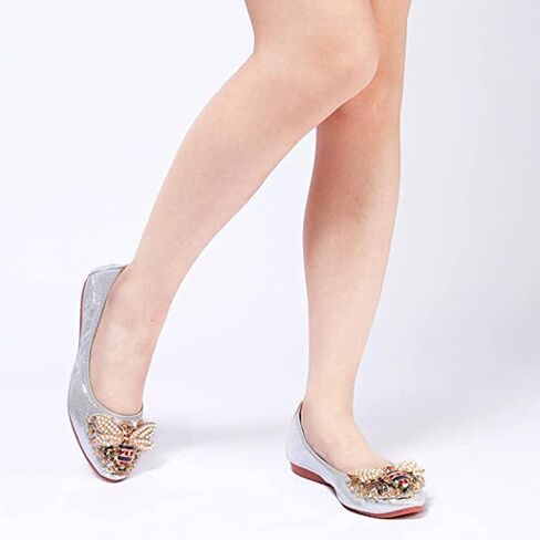 Women Ballet Flats Rhinestone Wedding Ballerina Shoes Foldable Sparkly Comfort Slip on Flat Shoes in Saudi Arabia