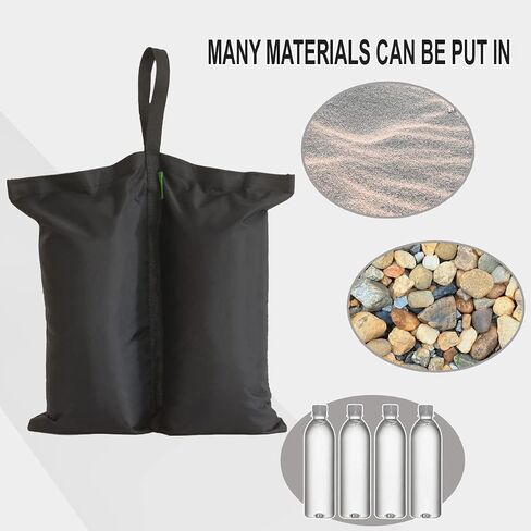 Canopy Weights Bags - Set of 4 Sandbags for Securing Tents, Gazebos & Backdrops - Easy to Use, Outdoor Pop Tent Leg Weight for Patio, Pergola, Trampoline - Sandless, Black in Saudi Arabia