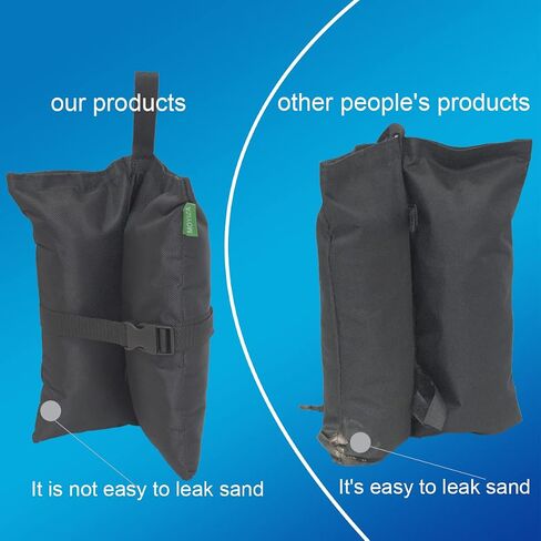 Canopy Weights Bags - Set of 4 Sandbags for Securing Tents, Gazebos & Backdrops - Easy to Use, Outdoor Pop Tent Leg Weight for Patio, Pergola, Trampoline - Sandless, Black in Saudi Arabia