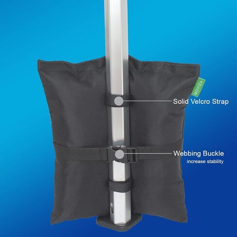 Canopy Weights Bags - Set of 4 Sandbags for Securing Tents, Gazebos & Backdrops - Easy to Use, Outdoor Pop Tent Leg Weight for Patio, Pergola, Trampoline - Sandless, Black in Saudi Arabia