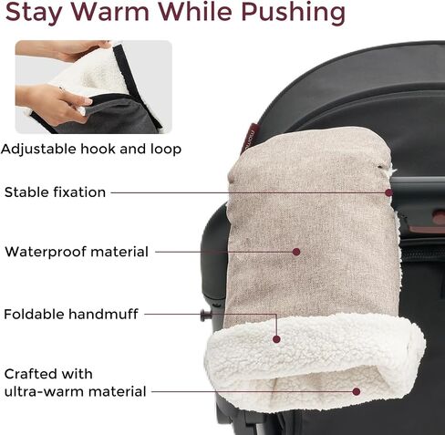 Momcozy Universal Stroller Gloves Warmmuffs | Winter Anti-Freeze Stroller Mittens | Winter Handmuff Stroller Accessories | Ultra-Plush,Weather-Proof | Foldable Adjustable | Shopping Golf Pet Cart in Saudi Arabia