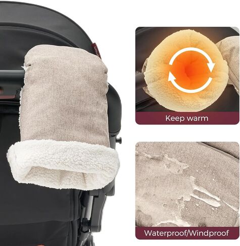 Momcozy Universal Stroller Gloves Warmmuffs | Winter Anti-Freeze Stroller Mittens | Winter Handmuff Stroller Accessories | Ultra-Plush,Weather-Proof | Foldable Adjustable | Shopping Golf Pet Cart in Saudi Arabia