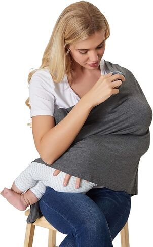 NeoTech Care Baby Nursing Cover Breastfeeding Scarf | Soft Fabric (Gray) in Saudi Arabia