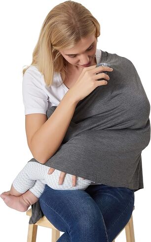 NeoTech Care Baby Nursing Cover Breastfeeding Scarf | Soft Fabric (Gray) in Saudi Arabia