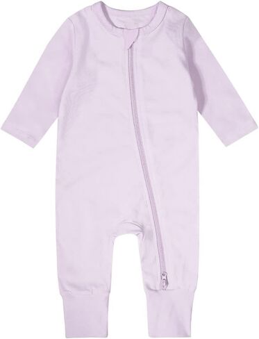 Teach Leanbh Baby Boys Girls Footless Pajamas 2 Way Zipper Long Sleeve Romper with Viscose Made From Bamboo Fiber in Saudi Arabia