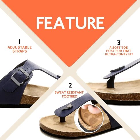 Womens Sandals, Genuine Leather Beach Slides Cork Footbed Slippers Non-Slip Mens Slides, Outdoor Vacation Women Footwear, Essentials Sandals in Saudi Arabia