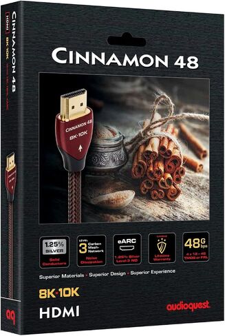 AudioQuest 1.5m Cinnamon 48 2.1 HDMI Cable - 8K/10K Ultra HD, Gaming, High-Speed, 48Gbps, HDR, eARC in Saudi Arabia