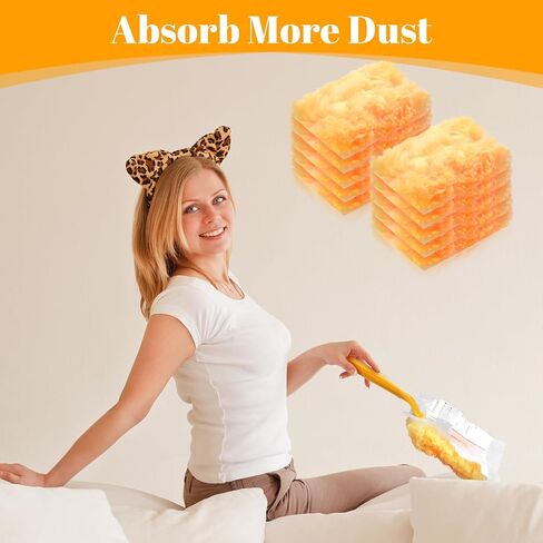 Duster Refills with Duster Refills,10 Count 180 Heavy Duty Dusters Refills,Multi Surface Heavy Duty Feather Dusters Kit for Cleaning Kitchens,Bedrooms,Bathrooms,Studies,Cars in Saudi Arabia