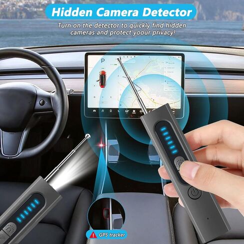 Hidden Camera Detectors, Listening Device Detector, GPS Tracker Detector, Anti-Spy Detector, Bug Detector Electronic Sweeper, RF Signal Detector, 5 Levels Sensitivity 4 Modes, 30H Working Time in Saudi Arabia