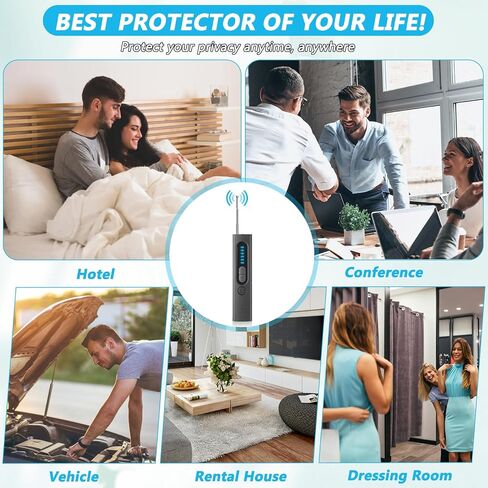 Hidden Camera Detectors, Listening Device Detector, GPS Tracker Detector, Anti-Spy Detector, Bug Detector Electronic Sweeper, RF Signal Detector, 5 Levels Sensitivity 4 Modes, 30H Working Time in Saudi Arabia
