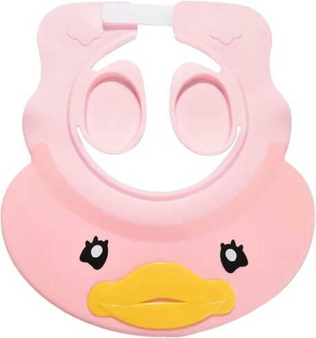 Zlongron baby shower cap, is an adjustable soft silicone baby shower cap for washing hair, very good to prevent water into the eyes and ears toddler shower visor (Pink) in Saudi Arabia