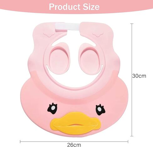 Zlongron baby shower cap, is an adjustable soft silicone baby shower cap for washing hair, very good to prevent water into the eyes and ears toddler shower visor (Pink) in Saudi Arabia