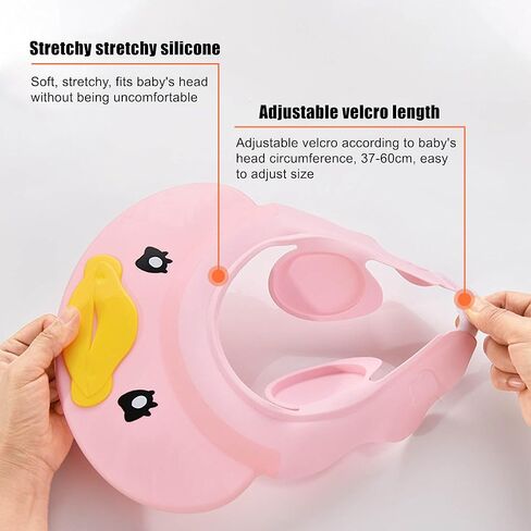 Zlongron baby shower cap, is an adjustable soft silicone baby shower cap for washing hair, very good to prevent water into the eyes and ears toddler shower visor (Pink) in Saudi Arabia