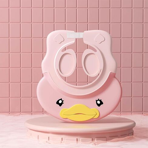 Zlongron baby shower cap, is an adjustable soft silicone baby shower cap for washing hair, very good to prevent water into the eyes and ears toddler shower visor (Pink) in Saudi Arabia