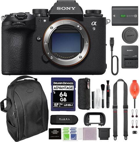 Sony Alpha 9 III Mirrorless Camera Bundle with 3-in-1 USB-C Card Reader, 64GB SD Card & More Accessories | sony a9iii in Kuwait
