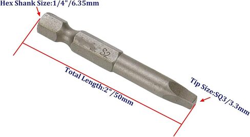 SQ3 مربع رئيس مفك بت مجموعة 1/4 بوصة عرافة عرقوب S2 الصلب مربع رئيس قرص الطاقة بت 2 بوصة طول-10 قطعة in Kuwait