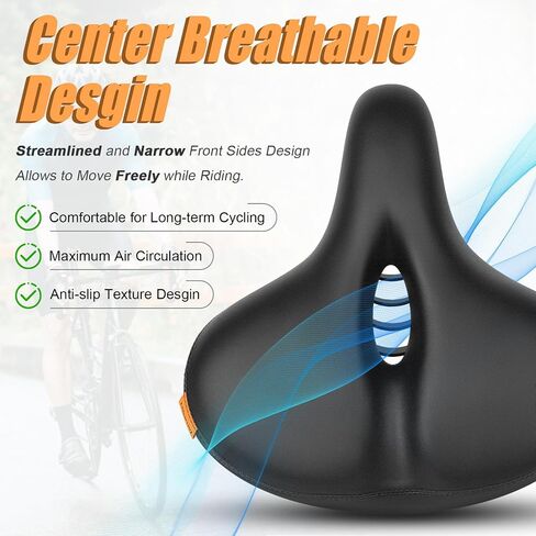 Bike Seat for Men Women, Bike Saddle with Dual Shock Absorbing Ball Memory Foam, Comfortable Bicycle Seat Cushion Compatible with Peloton Seat Cushion Exercise Bike, 350 lbs Capacity in Saudi Arabia