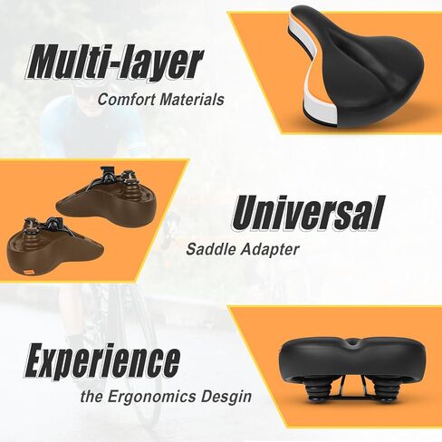 Bike Seat for Men Women, Bike Saddle with Dual Shock Absorbing Ball Memory Foam, Comfortable Bicycle Seat Cushion Compatible with Peloton Seat Cushion Exercise Bike, 350 lbs Capacity in Saudi Arabia