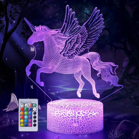Lucky Owl Night Light for Kids, 3D Optical Illusion Night Lamp with Remote Control & 16 Color Changing Desk Table Lamp, Kids Room Bedroom Decor Gift for Baby Boys Girls Teen in Xmas Birthday Party in Saudi Arabia