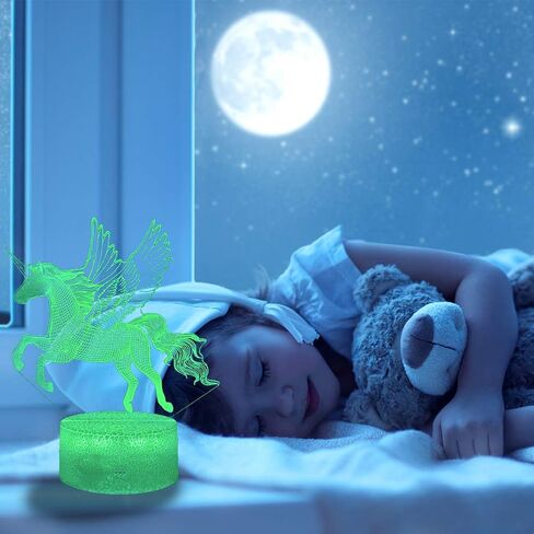 Lucky Owl Night Light for Kids, 3D Optical Illusion Night Lamp with Remote Control & 16 Color Changing Desk Table Lamp, Kids Room Bedroom Decor Gift for Baby Boys Girls Teen in Xmas Birthday Party in Saudi Arabia